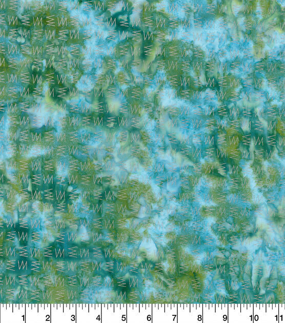 Batik fabric - ZigZag Silver Metallic - free US shipping with 2 yards or more