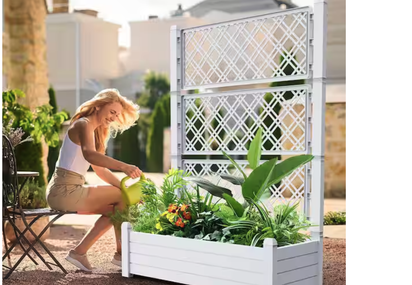 Brand New Planter Box Trellis, Outdoor Plastic Raised Garden Bed with Drain Plug  (43.4 * 18.2 * 59.3)