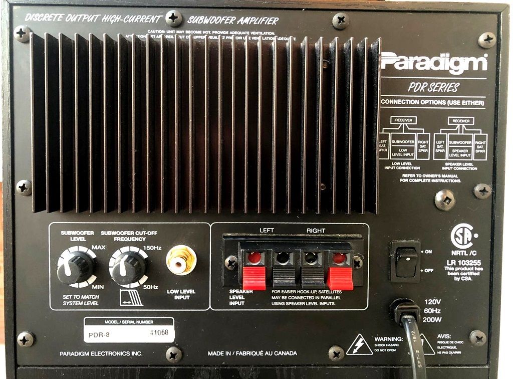 Paradigm Pdr-8 V3 Powered Subwoofer. 200wt. 801-680-2423