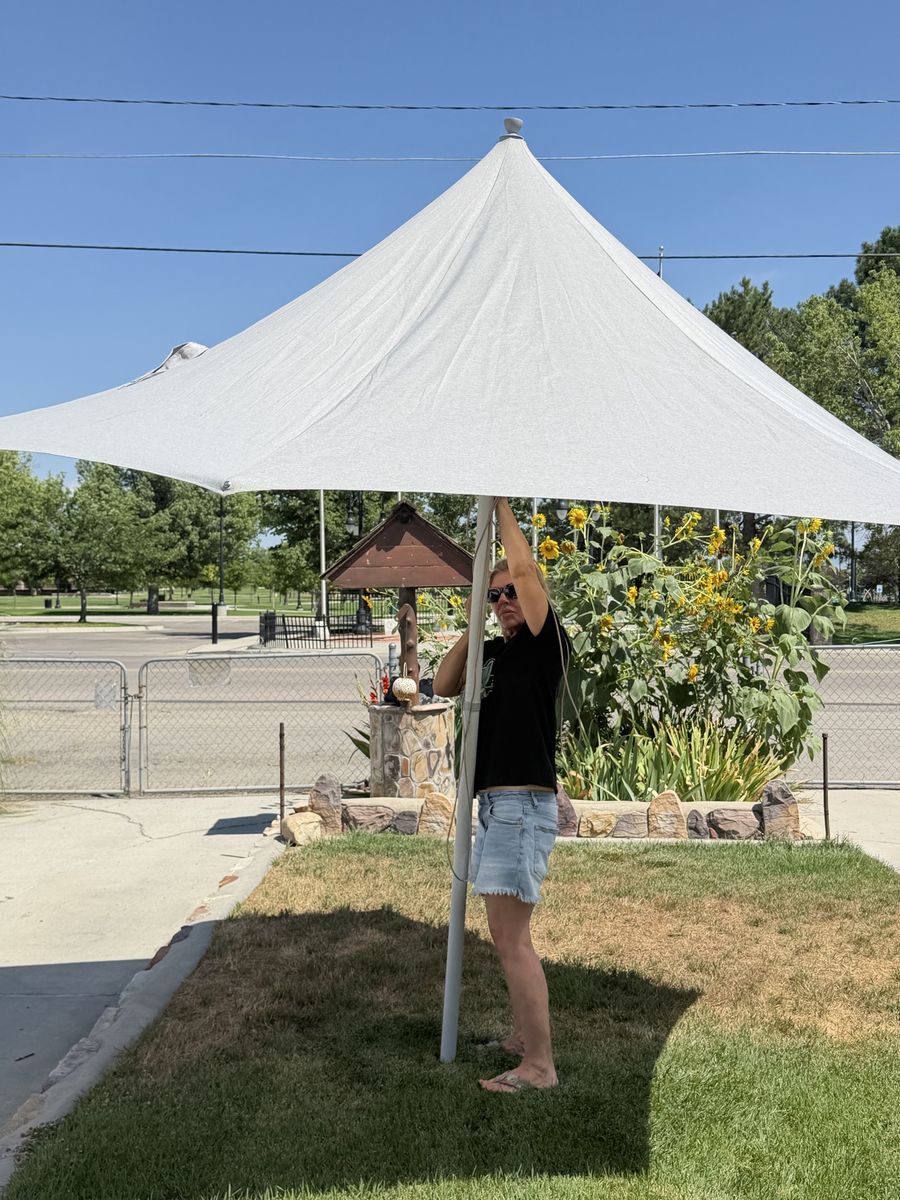 NEW Titan Aluminum Patio Umbrella - 11' Wide, Light Grey, Heavy Duty Material