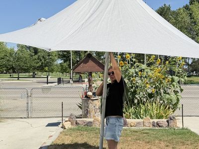 NEW Titan Aluminum Patio Umbrella - 11' Wide, Light Grey, Heavy Duty Material
