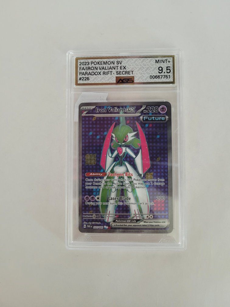 AGS 9.5 Mint+ 2023 Pokemon SV FA/Iron Valiant EX Paradox Rift Secret #226 Graded Card