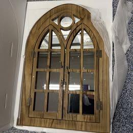 NEW Arched Cathedral Wall Mirror w/ Opening Doors - 24" x 36"