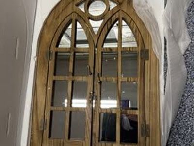 NEW Arched Cathedral Wall Mirror w/ Opening Doors - 24" x 36"