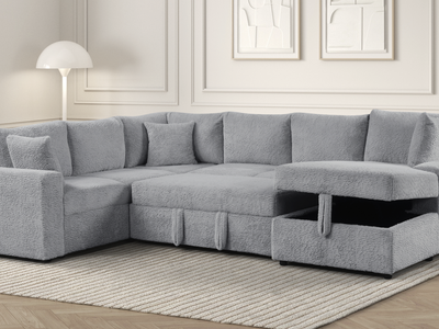 BACK TO SCHOOL LIVING ROOM UPGRADE – LIGHT GREY 4-PIECE SECTIONAL