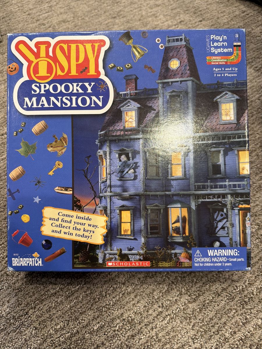 I Spy Spooky Mansion Board Game by Briarpatch & Scholastic (Ages 5+, 2-4 Players)