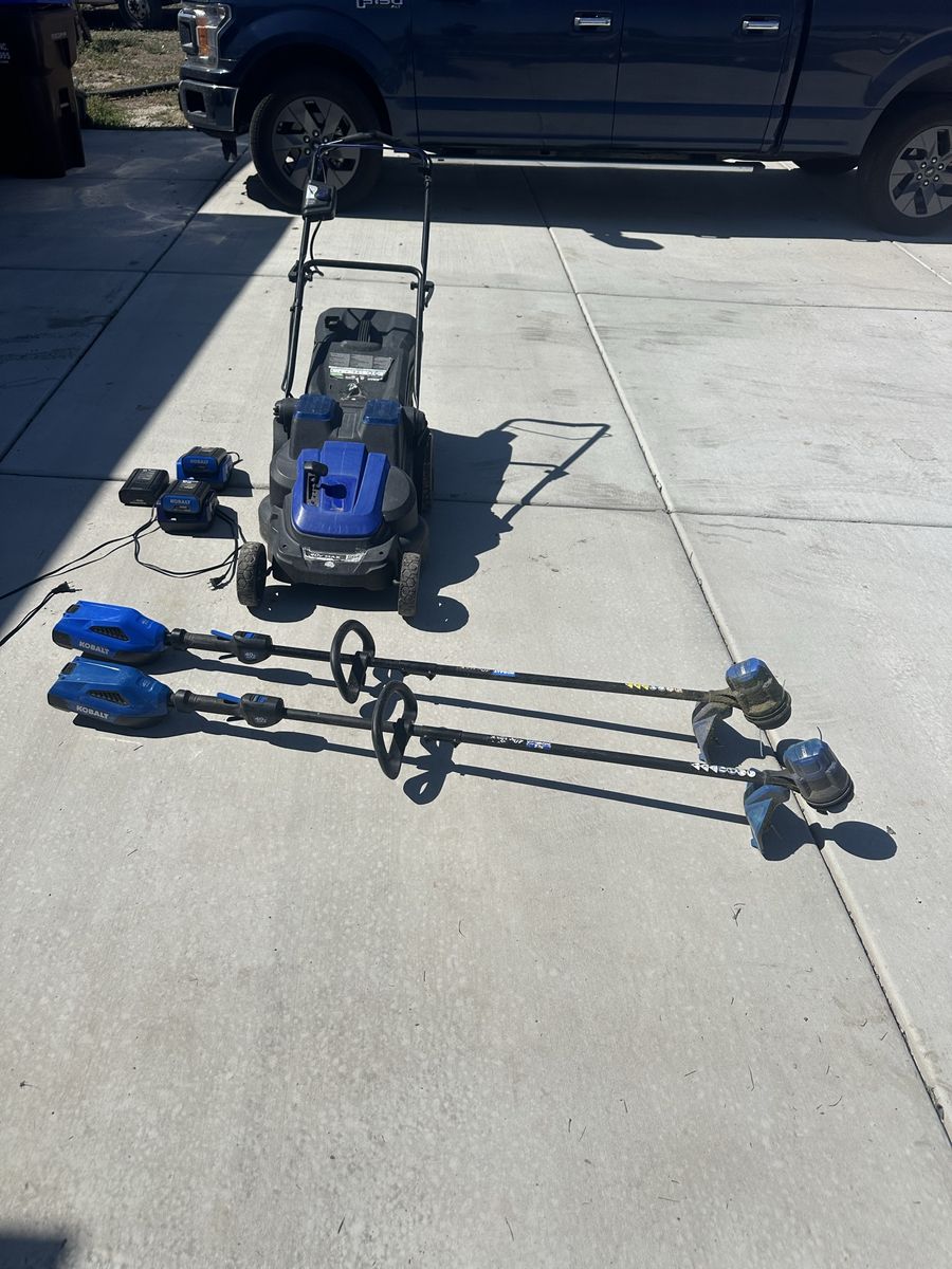 Kobalt 40V Max Mower and 2 Weeders 