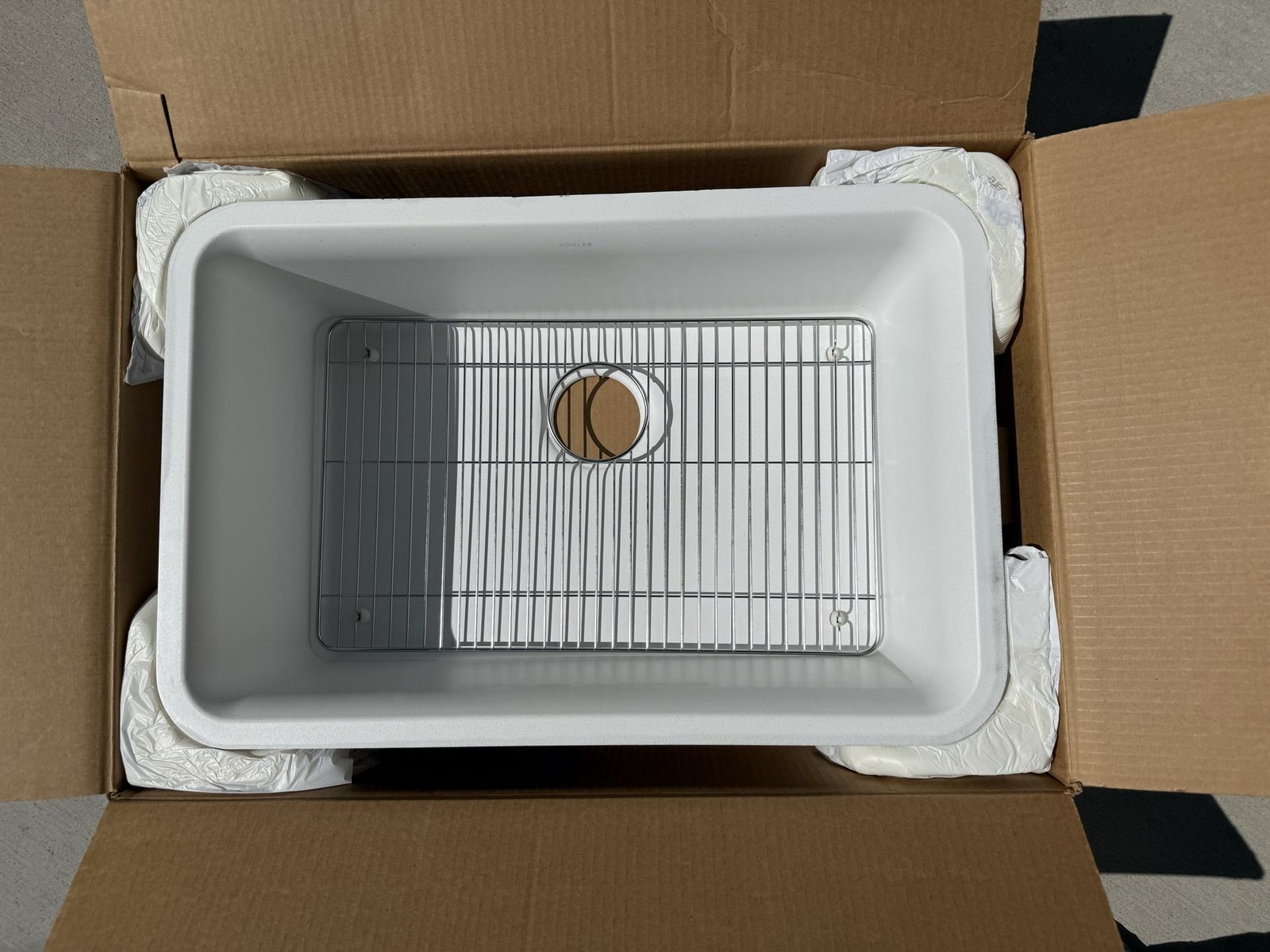 Kohler Cairn 27" Undermount Single Basin Sink Matte White w/Rack