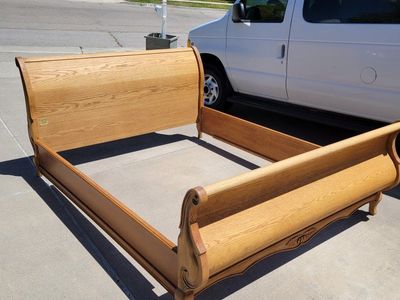 Queen sleigh bed, dresser, nighstand