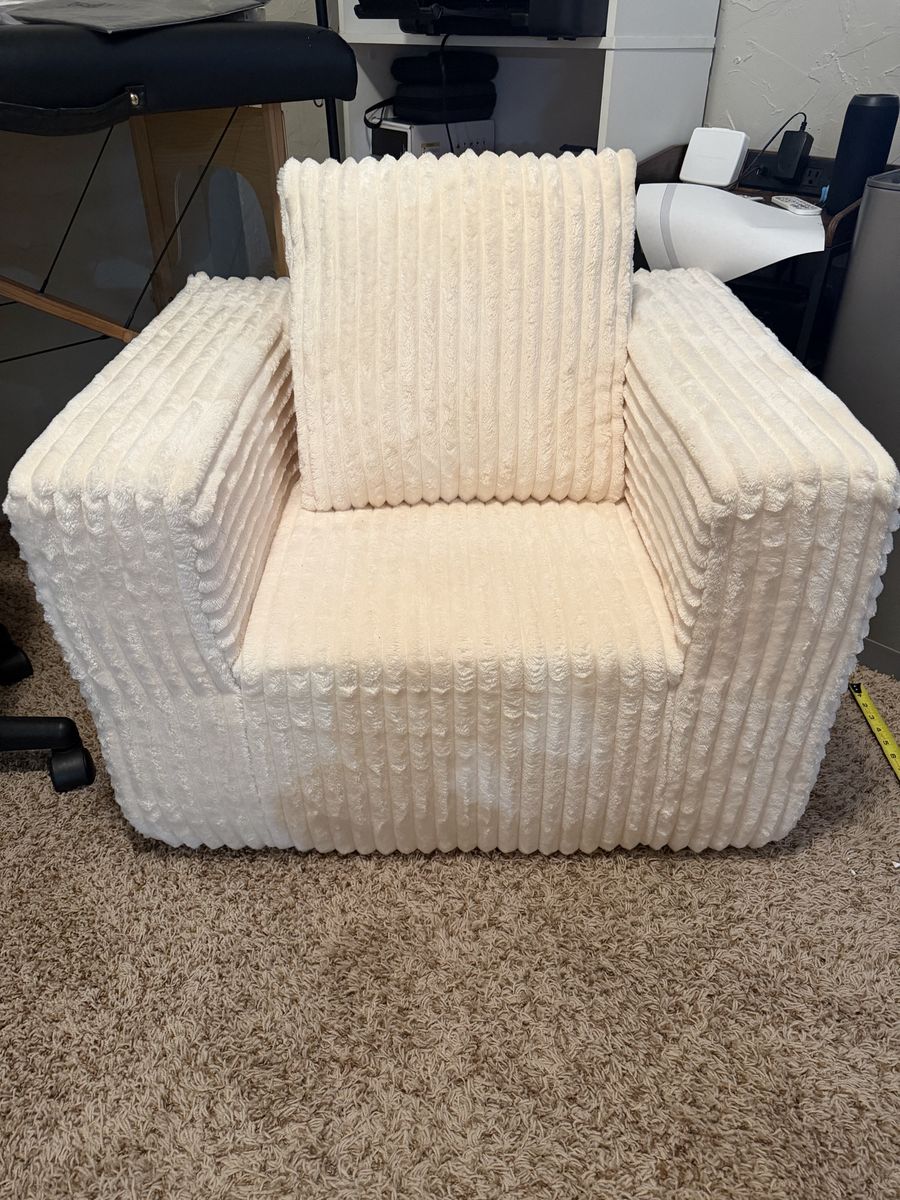 Cream Corduroy Accent Chair