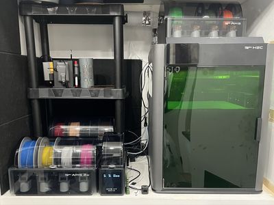 Bambu Lab H2C 3D Printer and AMS Setup with Laser and cutter