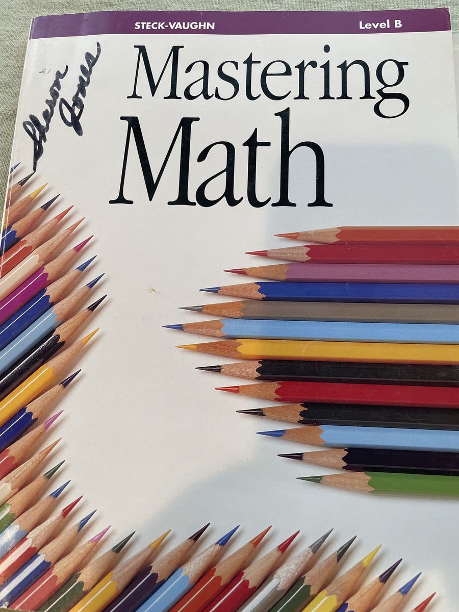 Elementary school books, reading, math, spelling