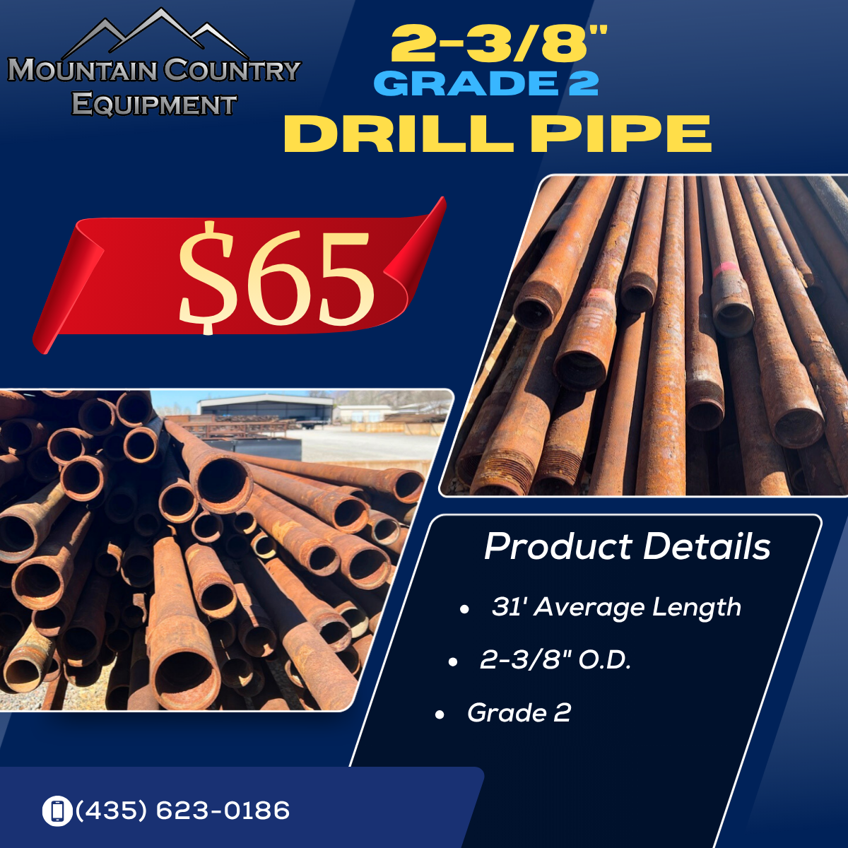 2-3/8" Drill Pipe - Grade 2