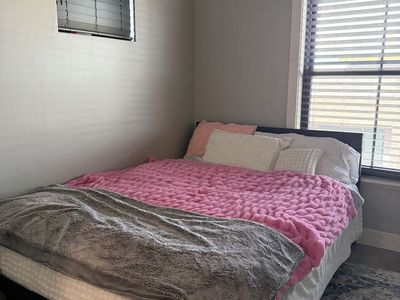 Queen Size Upholstered Bed Frame with Headboard - Gray Fabric,