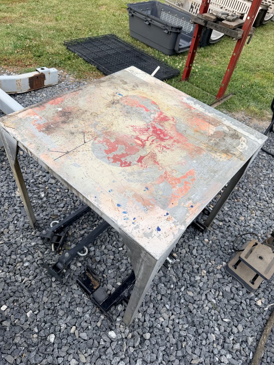 Industrial Metal Shop Work Bench/Table - Sturdy Heavy Duty Steel