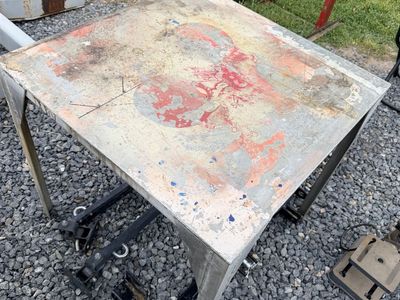 Industrial Metal Shop Work Bench/Table - Sturdy Heavy Duty Steel