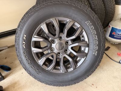 Hankook Dynapro AT/M Tires & Wheels - Set of 5, Ford Ranger OEM, 265/65R17