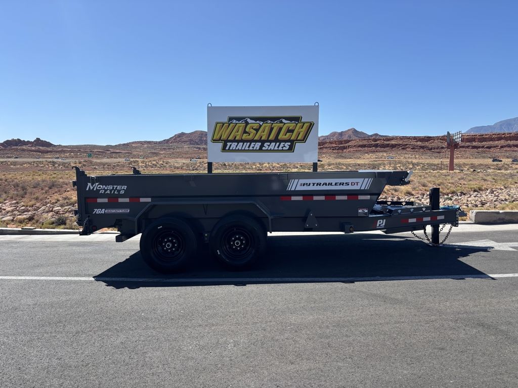 2027 PJ Trailers Grey 7X14 DT1 Telescopic Dump 15K