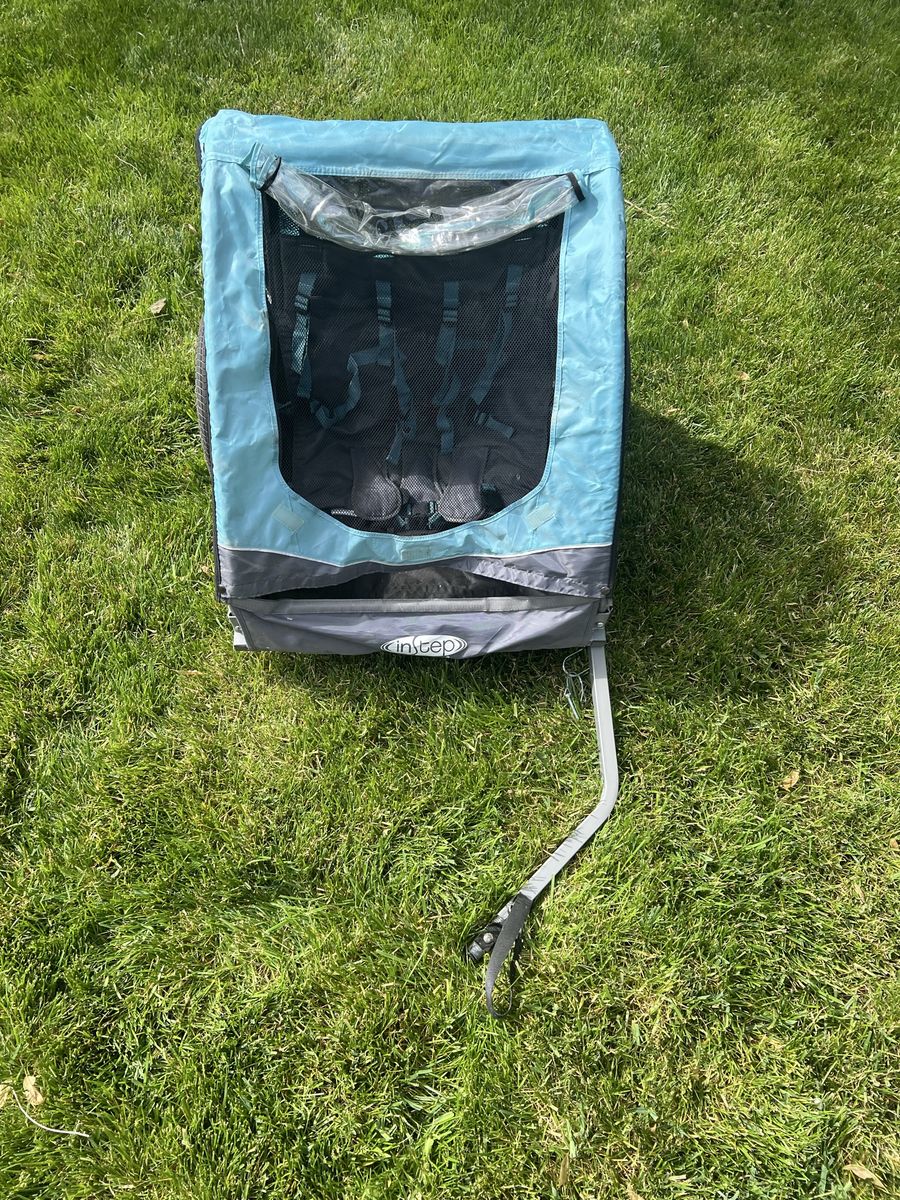 Instep Double Bike Trailer - Blue and Gray