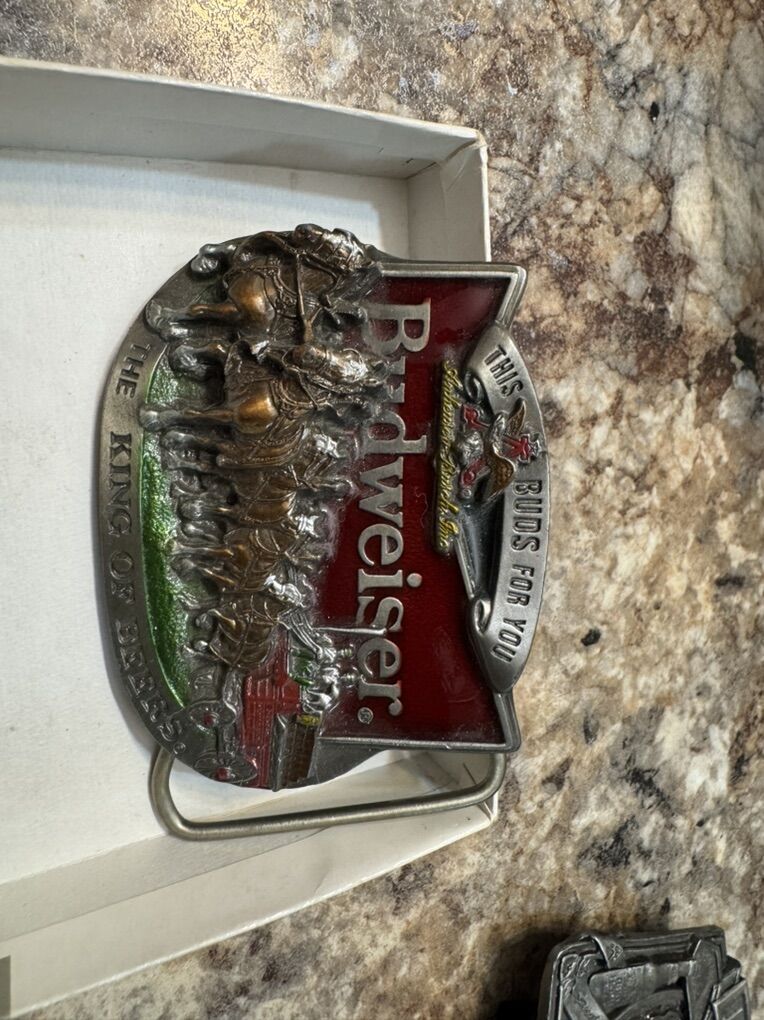 2 Budweiser Belt Buckles