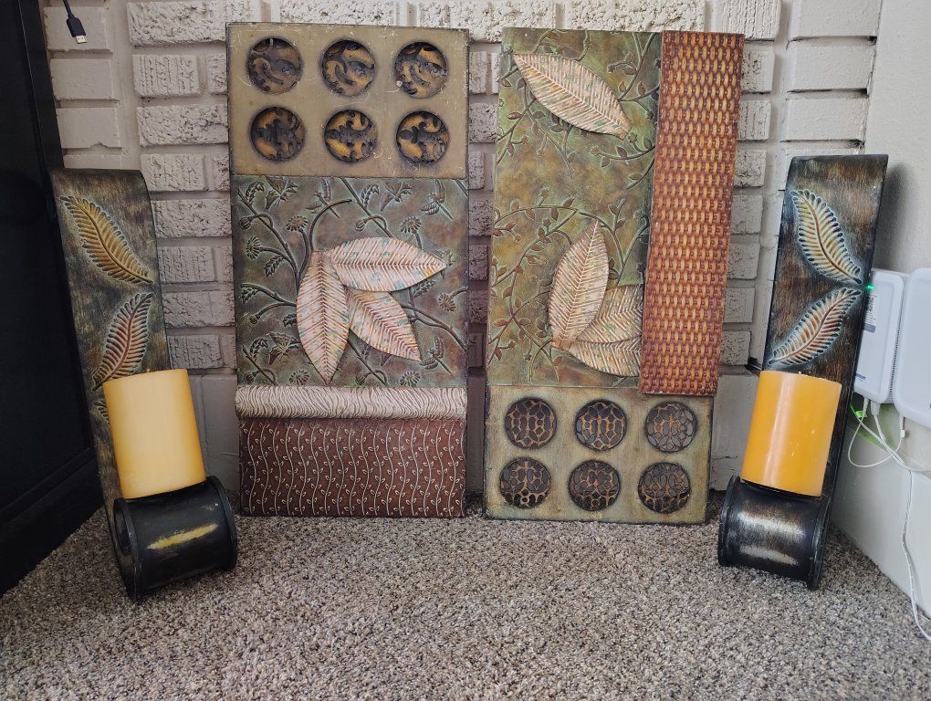 Candle Sconces and Matching picture set