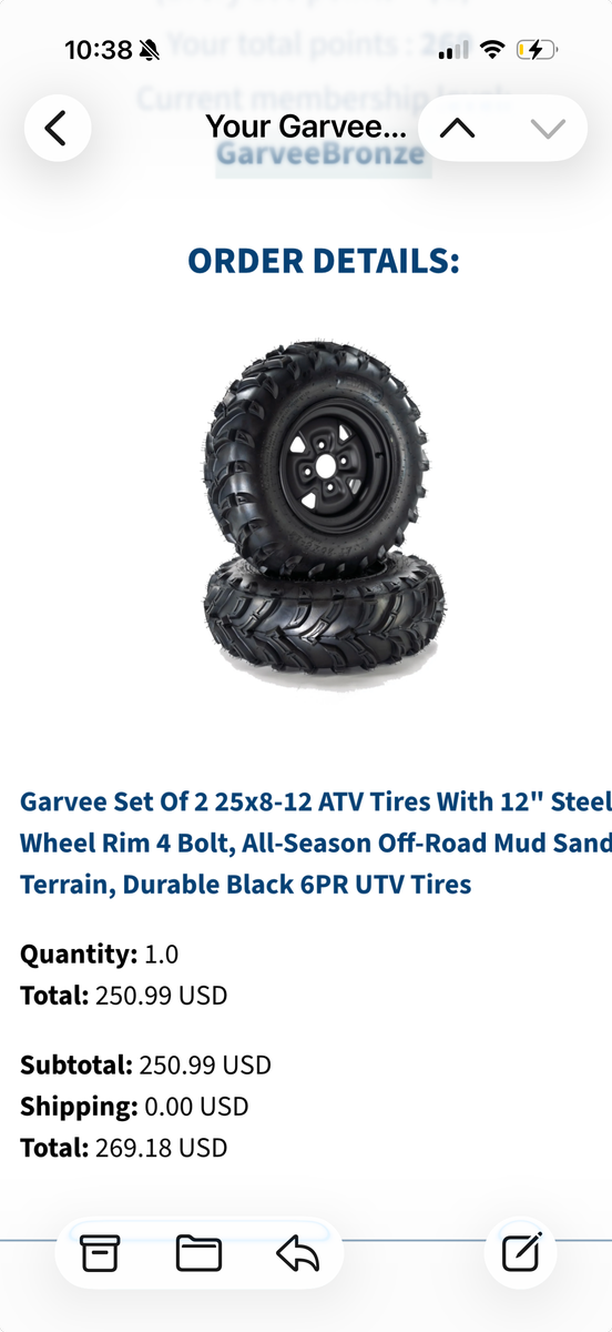 Brand New 4-wheel tires