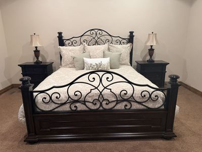 King bedroom set and dresser.