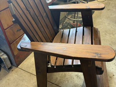 Wooden Adirondack Style Deck Chair - Classic Outdoor Seating