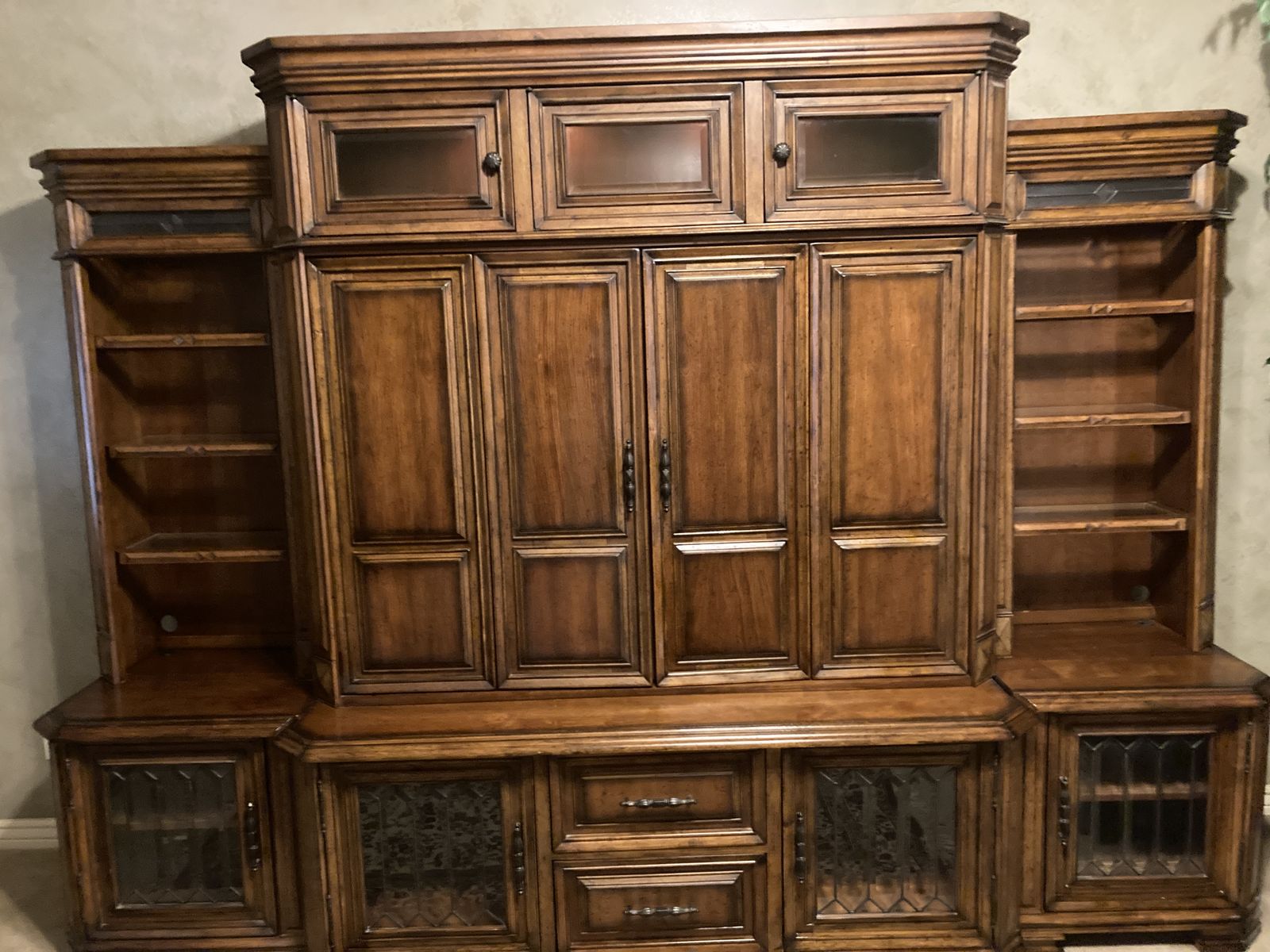 Aspen Home Entertainment Center 3 Piece Set Maple With Lights