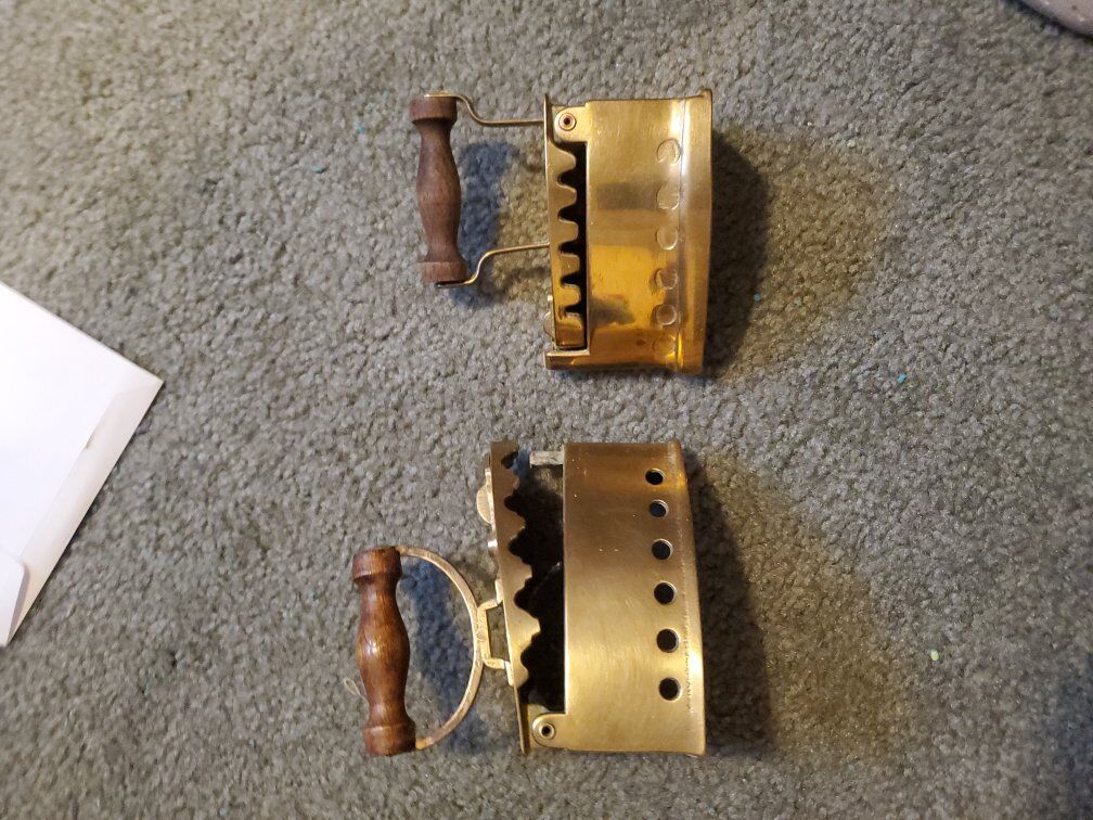 decorative small vintage brass irons