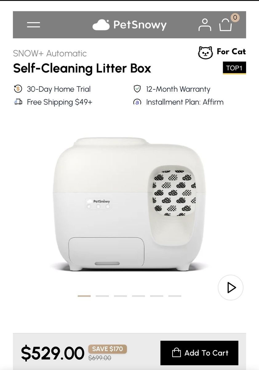 SNOW+ Automatic For Cat Self-Cleaning Litter Box