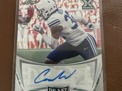 2021 BYU Cougars Certified Leaf RC Rookie Chris Wilcox Autograph Football Draft Card Hand Signed Auto