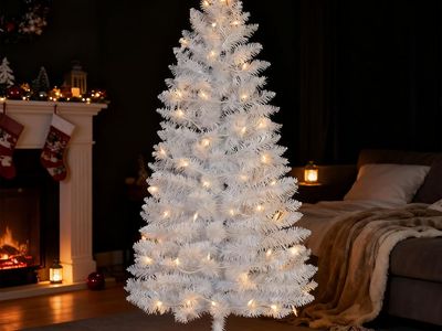 4ft Lighted Artificial White Christmas Tree