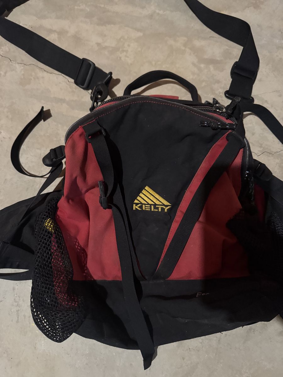 Kelty Red and Black Convertible Lumbar Fanny Pack Shoulder Bag