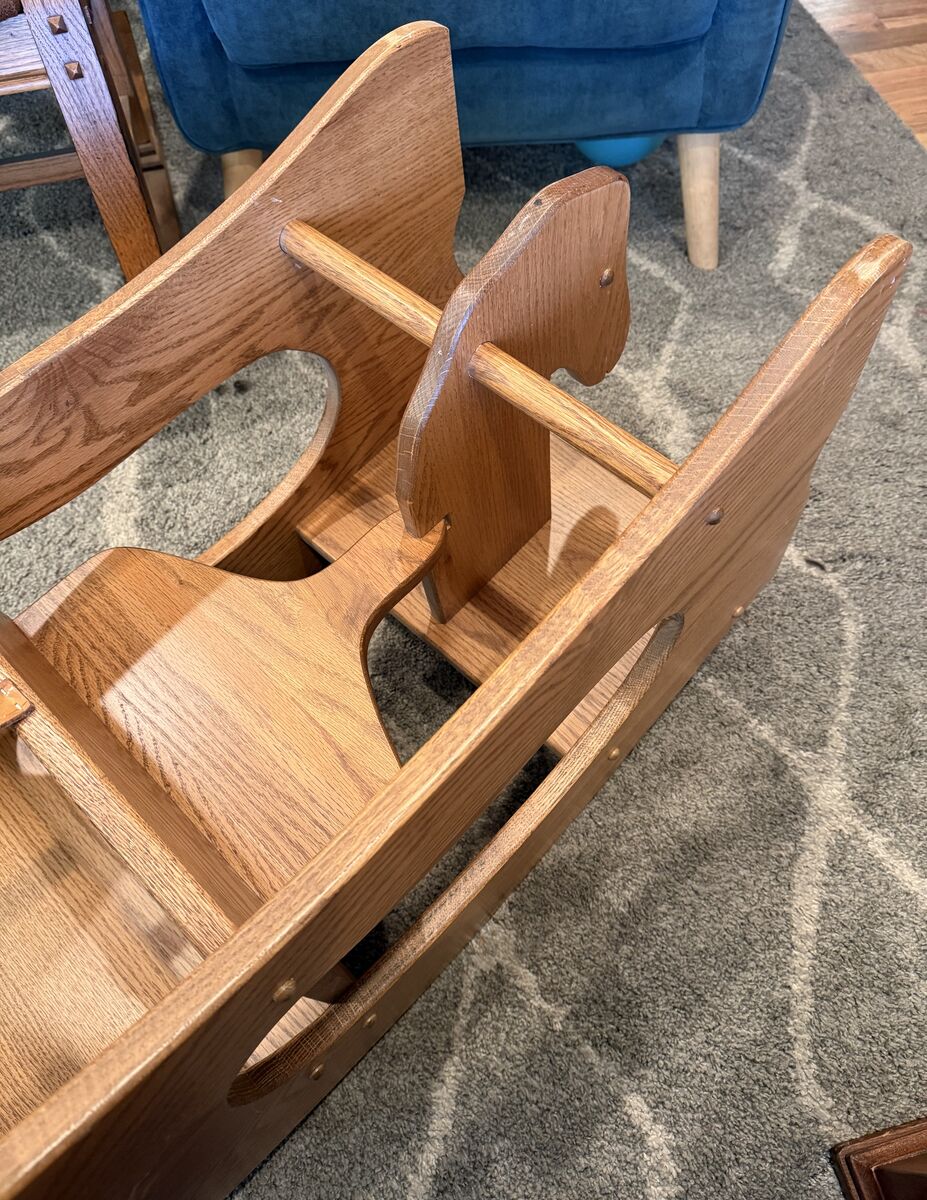 Amish 3-in-1 High Chair, Rocking Horse, Desk