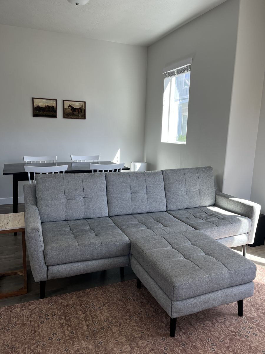 Grey Burrow Sofa with Ottoman