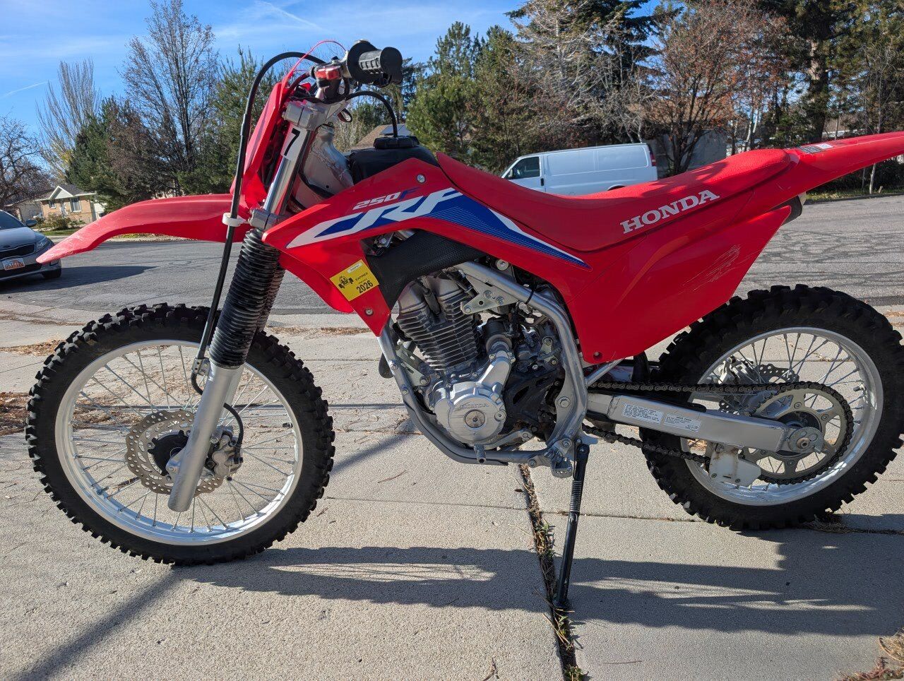 (3) 2024 Honda CRF250F + 3 bike trailer w/ramp
