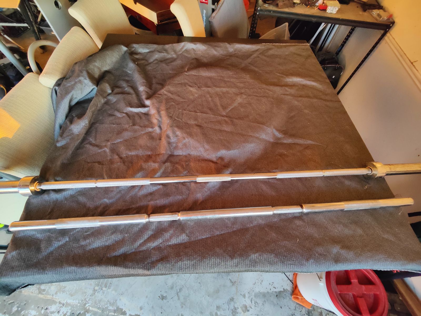 Barbell Set: 7ft 45lb Olympic Bar & Standard 1" Home Gym Bar