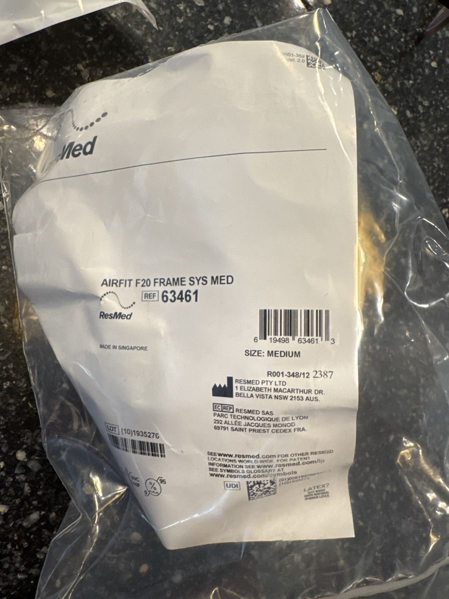ResMed AirFit F20 Frame System Medium no headgear frame only as pictured