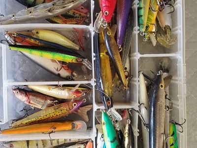 Large Assortment of Used Fishing Lures & Tackle Boxes - Various Brands & Styles