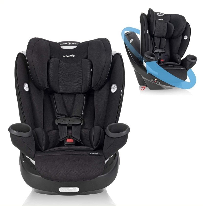 Clean! Evenflo Gold Revolve360 Rotational Car Seat All-in-One 4-120lbs Rotating Convertible Swivel