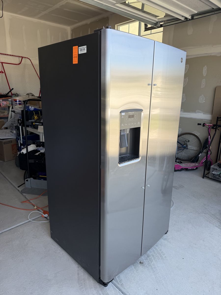 GE Profile Stainless Steel Side-by-Side Refrigerator with Water and Ice Dispenser - Gently Used