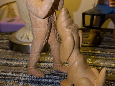 Vintage Handcarved boy and hound
In excellent condition.