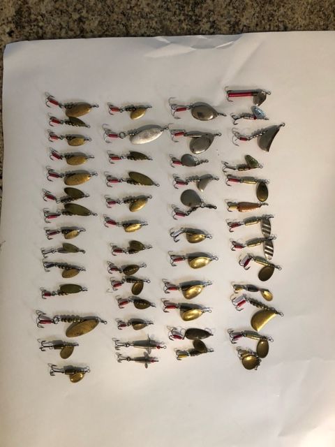 Vintage Spinners and Tackle Box