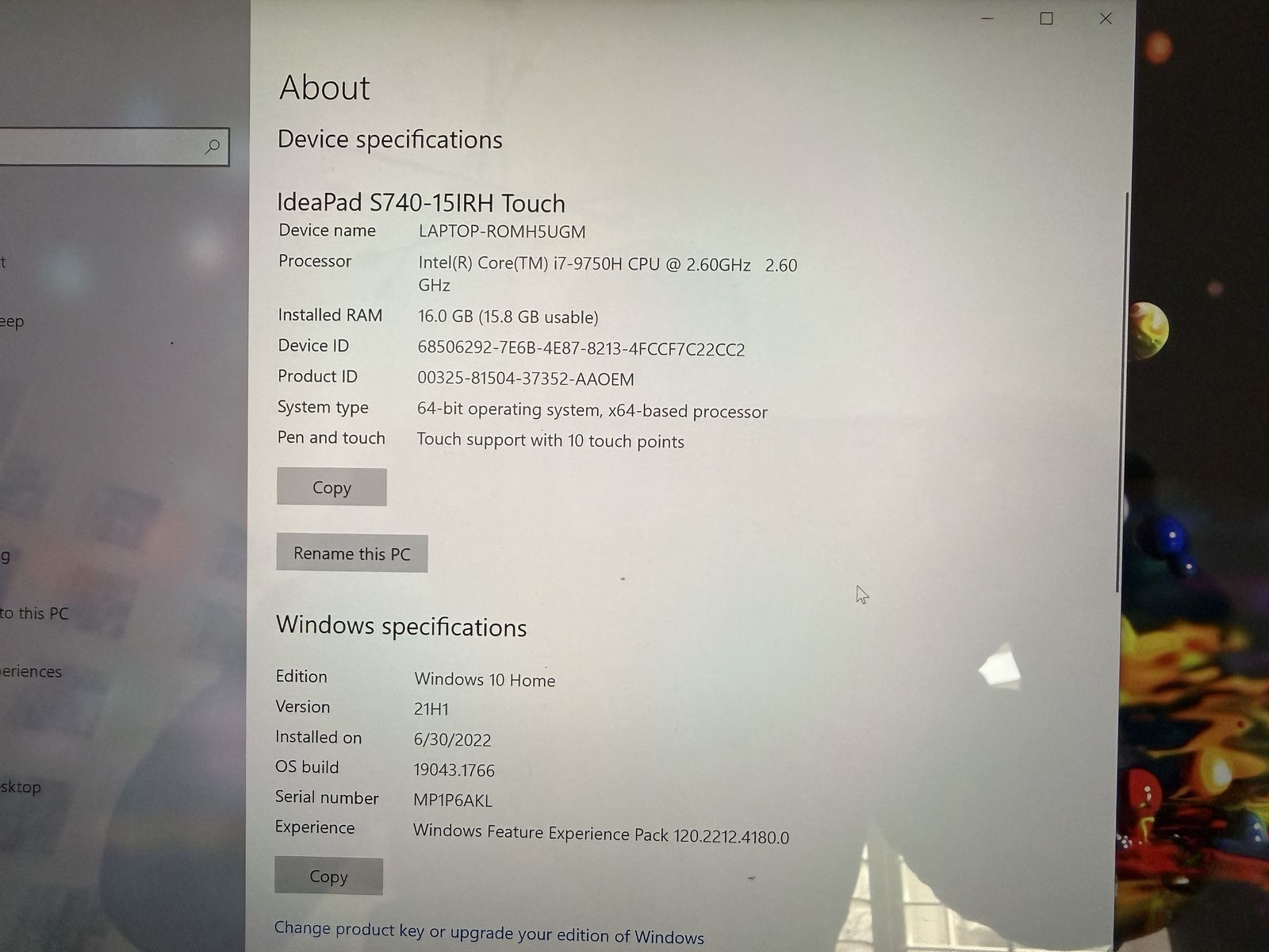 Lenovo IdeaPad S740-15IRH Touch