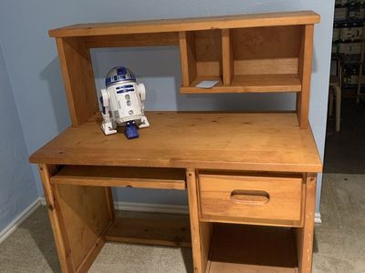 Wooden Student Computer Desk with Hutch, Drawer, and Keyboard Tray