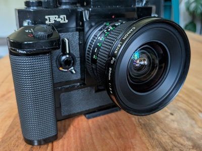 Canon F1 camera with lens