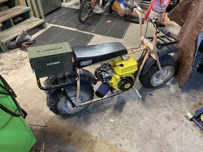 Coleman CT200U-C Mini Bike - Tan/Yellow, Used, With Storage Box