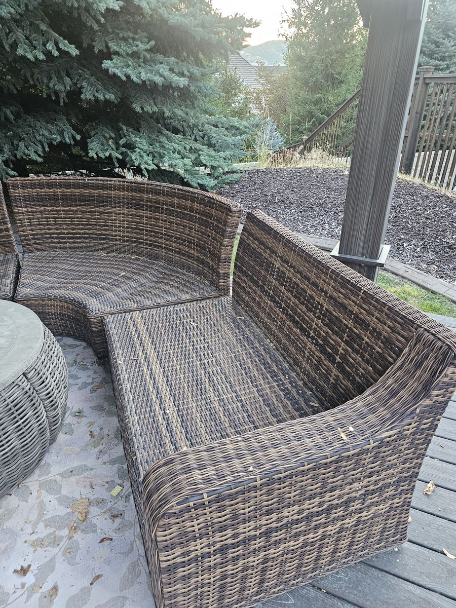 Outdoor Wicker Patio Sectional Sofa – 2 Pieces – $300 OBO