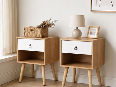 Modern Mid-Century Nightstands — 2 Pack